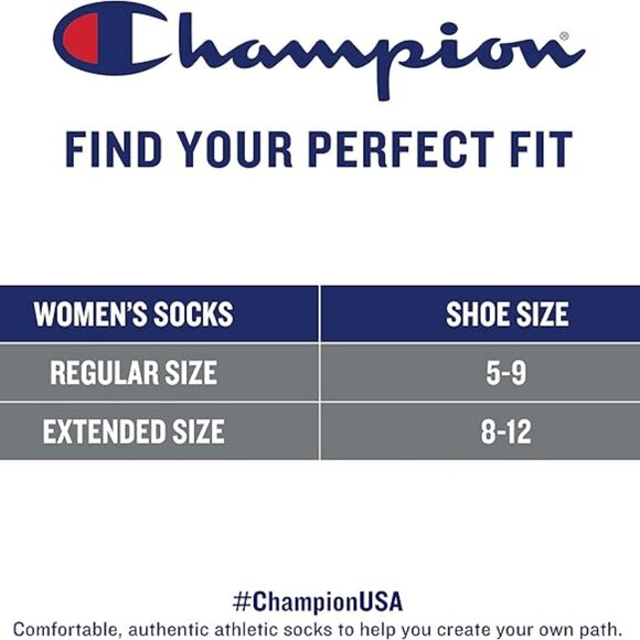Champion Women's Socks, Double Dry Socks, Crew, Ankle, and No Show, 6-Pack (5-9) - Picture 3 of 4